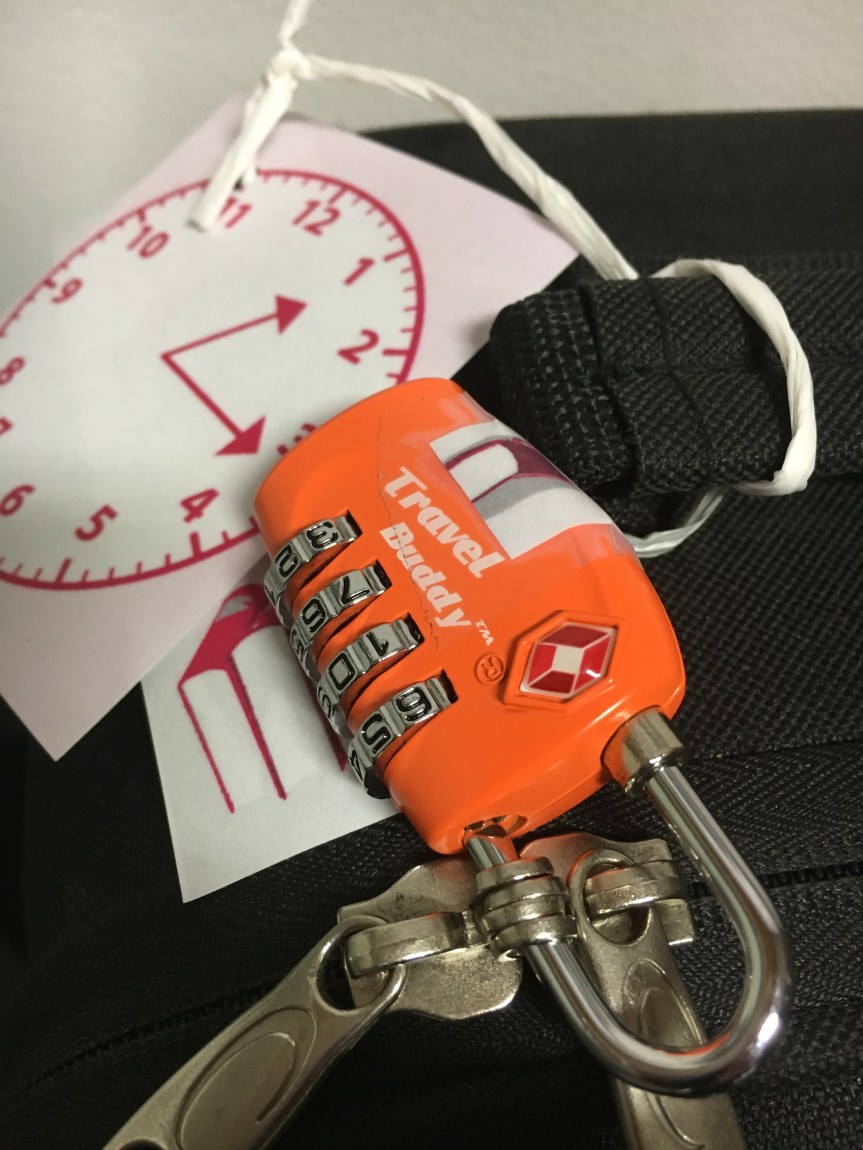 4 digit combination lock on small cabin bag